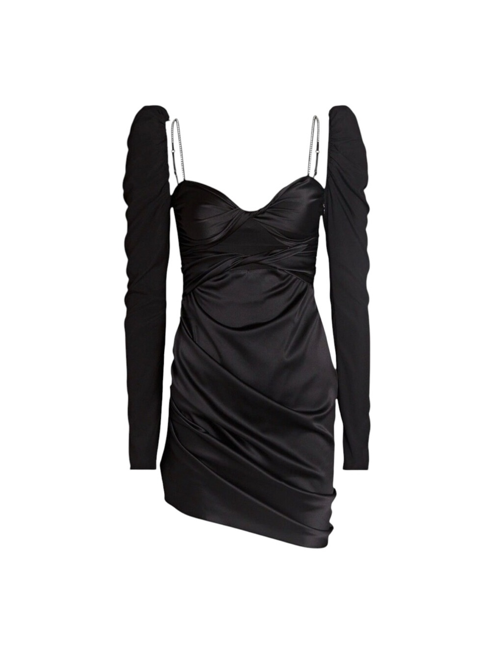 The Bar Ruched Mini Dress Sz 0 Silk Cutout Bodycon Rhinestone Whimsigoth Gothic